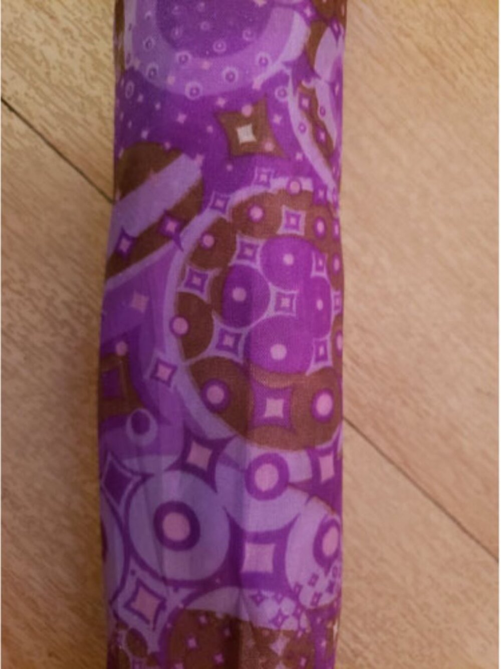 Retro Mod Compact Umbrella Purple Green Geometric Kaleidoscope Auto Open NWT
